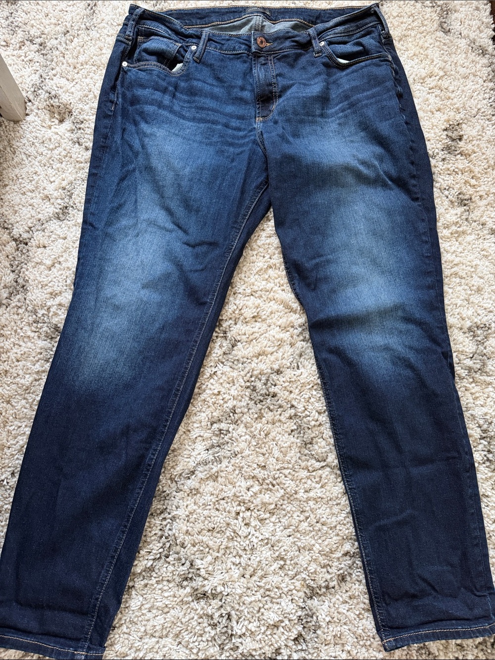 Silver Jeans Women Straight Leg Indigo Blue Faded Wash
